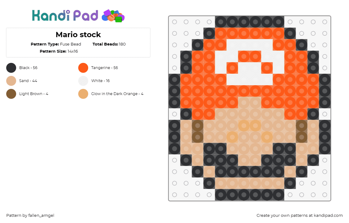 Mario stock - Fuse Bead Pattern by fallen_amgel on Kandi Pad - mario,nintendo,video games