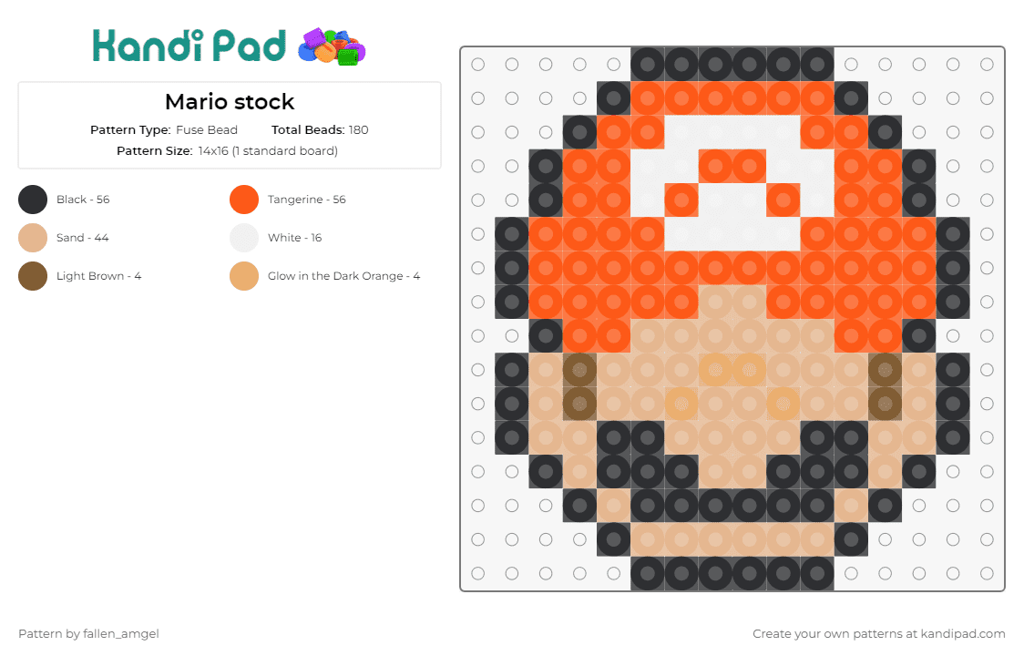 Mario stock - Fuse Bead Pattern by fallen_amgel on Kandi Pad - mario,nintendo,video games