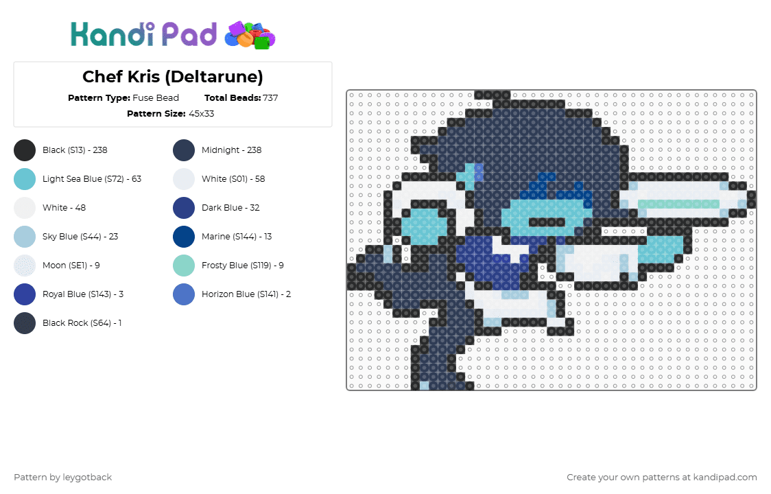 Chef Kris (Deltarune) - Fuse Bead Pattern by leygotback on Kandi Pad - purple,deltarune,krisdeltarune