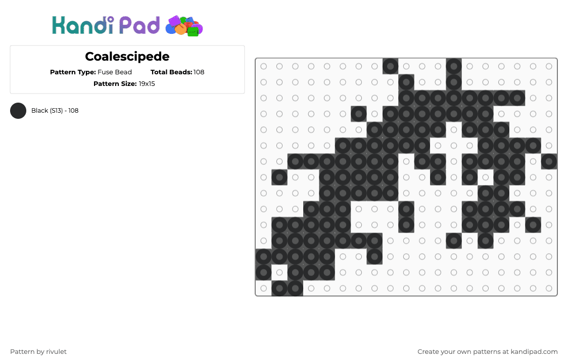 Coalescipede - Fuse Bead Pattern by rivulet on Kandi Pad - rain world