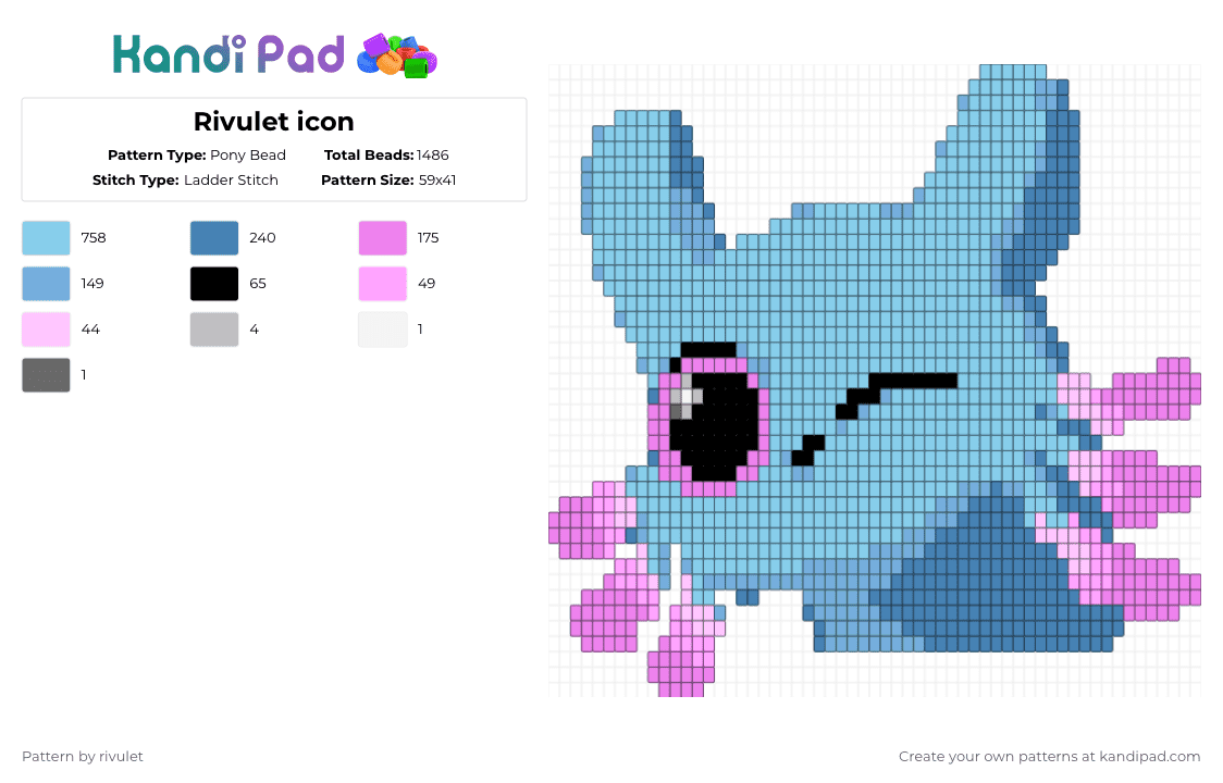 Rivulet icon Pony Bead Pattern - Kandi Pad | Kandi Patterns, Fuse Bead ...