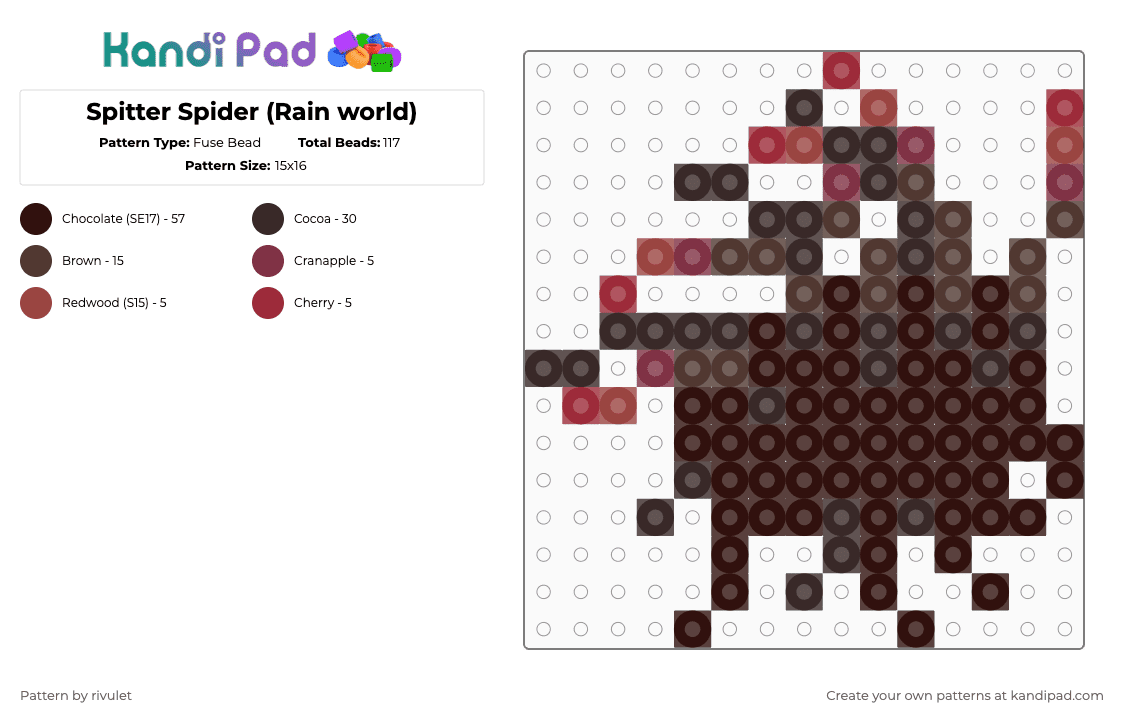 Spitter Spider (Rain world) - Fuse Bead Pattern by rivulet on Kandi Pad - rain world