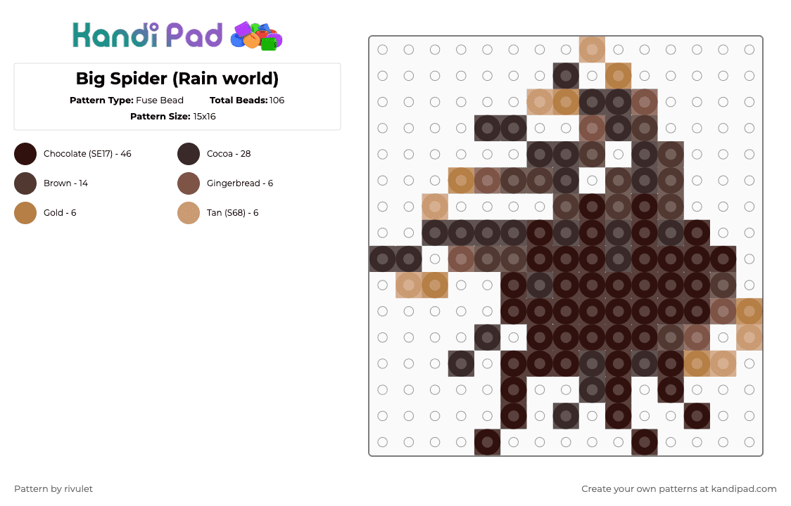 Big Spider (Rain world) - Fuse Bead Pattern by rivulet on Kandi Pad - rain world
