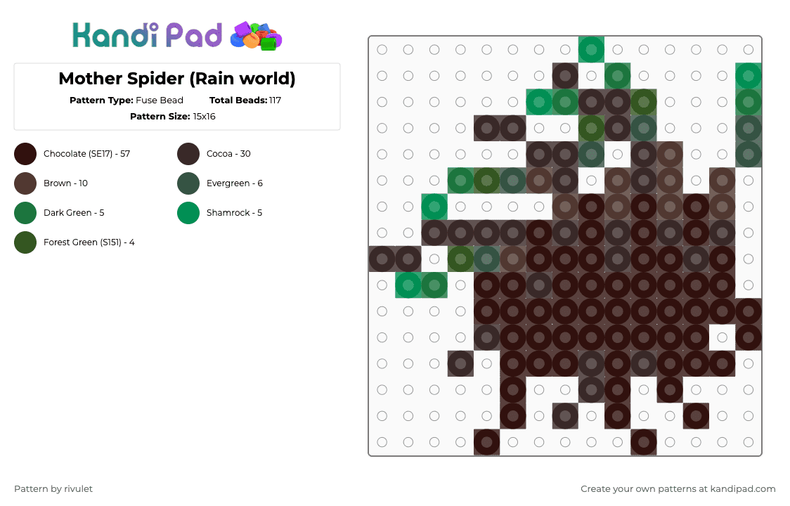 Mother Spider (Rain world) - Fuse Bead Pattern by rivulet on Kandi Pad - rain world