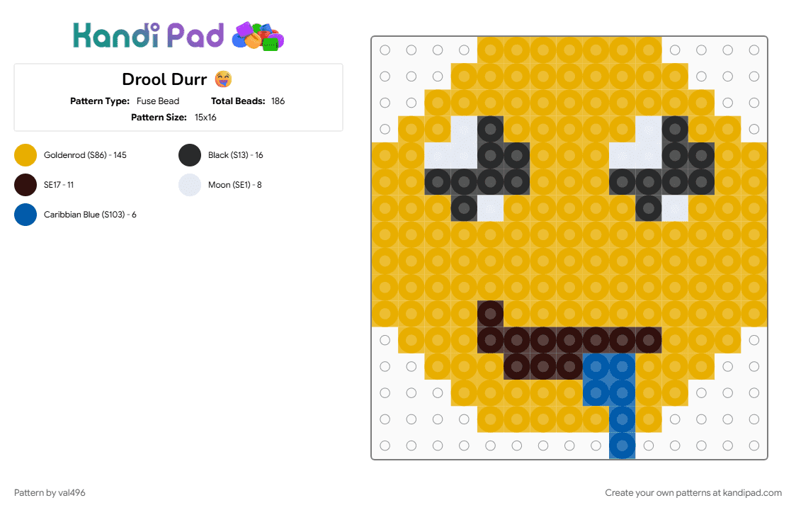 Drool Durr 🤤 - Fuse Bead Pattern by val496 on Kandi Pad - orange