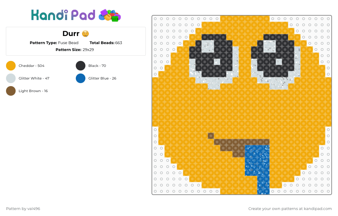 Durr 🤤 - Fuse Bead Pattern by val496 on Kandi Pad - orange