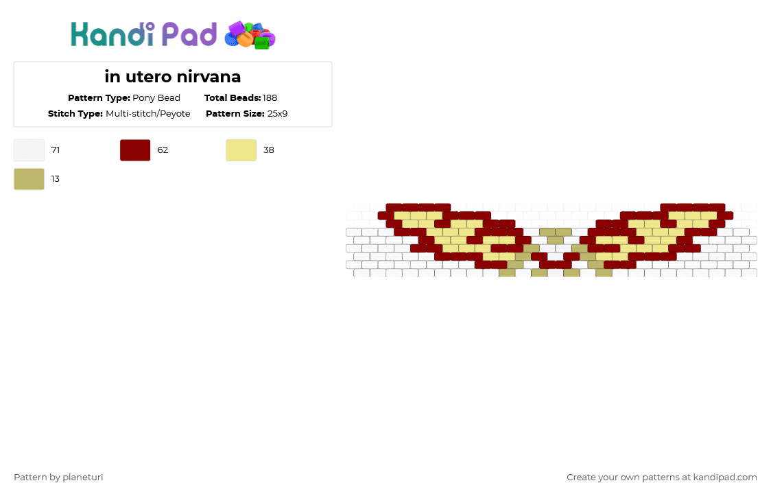 in utero nirvana - Pony Bead Pattern by planeturi on Kandi Pad - red,yellow,nirvana,in utero,music,grunge