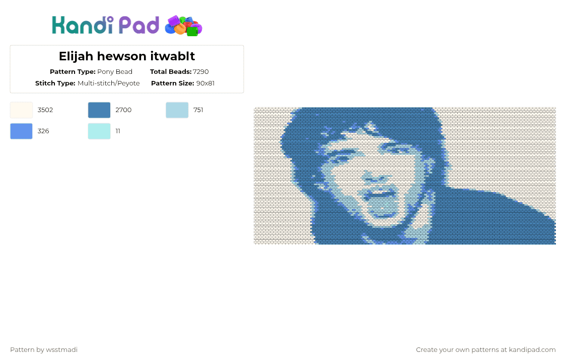 Elijah hewson itwablt Pony Bead Pattern - Kandi Pad | Kandi Patterns ...