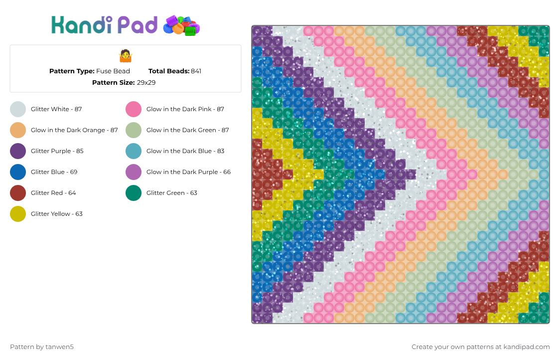 🤷 - Fuse Bead Pattern by tanwen5 on Kandi Pad - pink,orange,beige,colorful