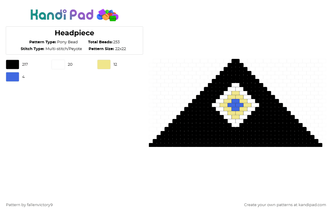Headpiece - Pony Bead Pattern by fallenvictory9 on Kandi Pad - black,yellow