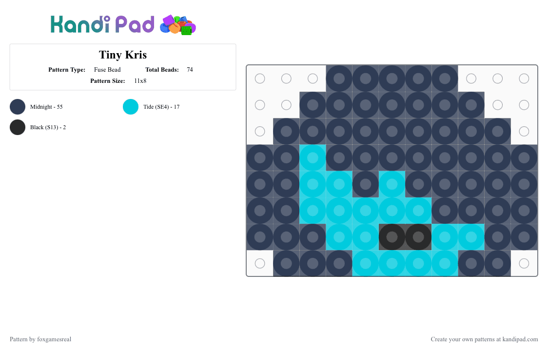 Tiny Kris - Fuse Bead Pattern by foxgamesreal on Kandi Pad - blue, dark world, deltarune, fuse bead, kris dreemurr, purple, small, utdr