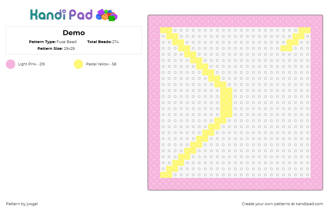 Demo - Fuse Bead Pattern by jvogel on Kandi Pad - 