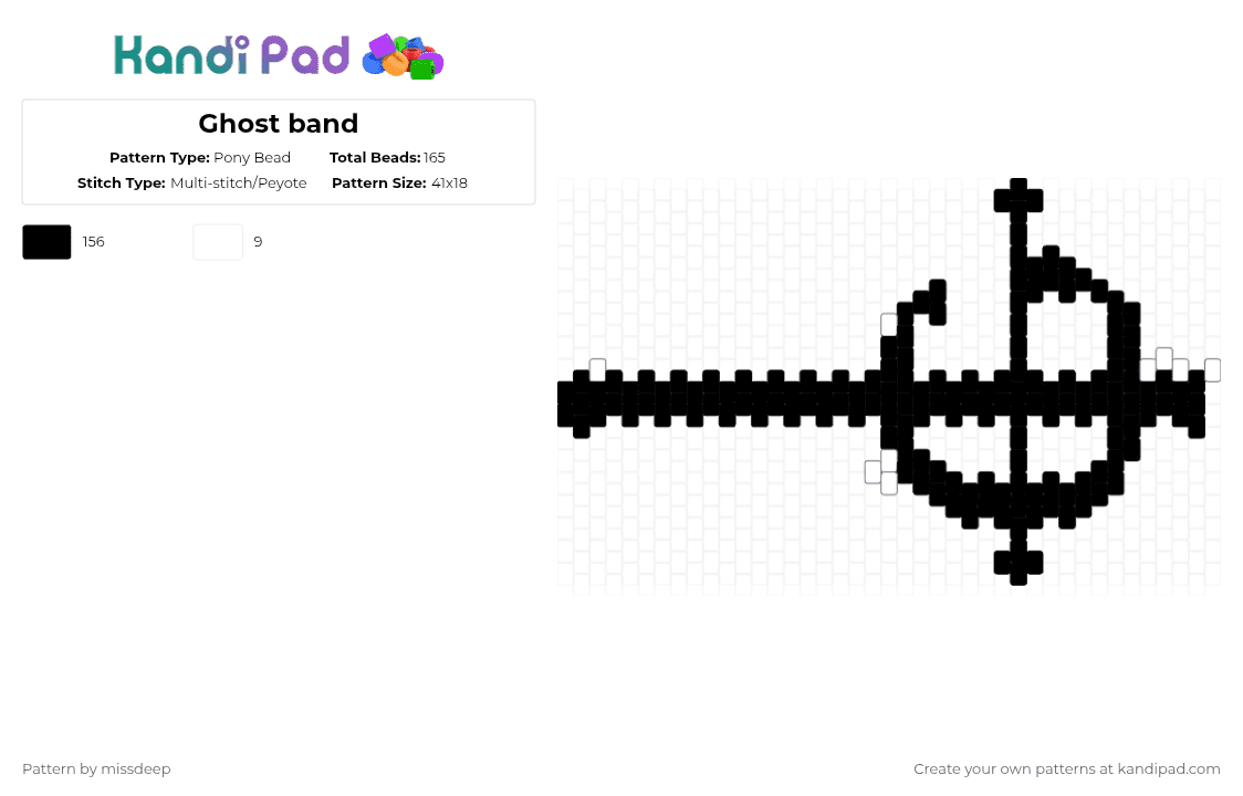 Ghost band - Pony Bead Pattern by missdeep on Kandi Pad - black