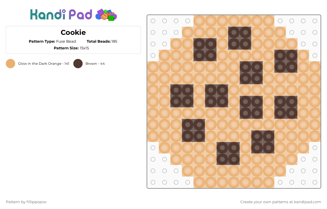 Cookie - Fuse Bead Pattern by fillippopov on Kandi Pad - orange