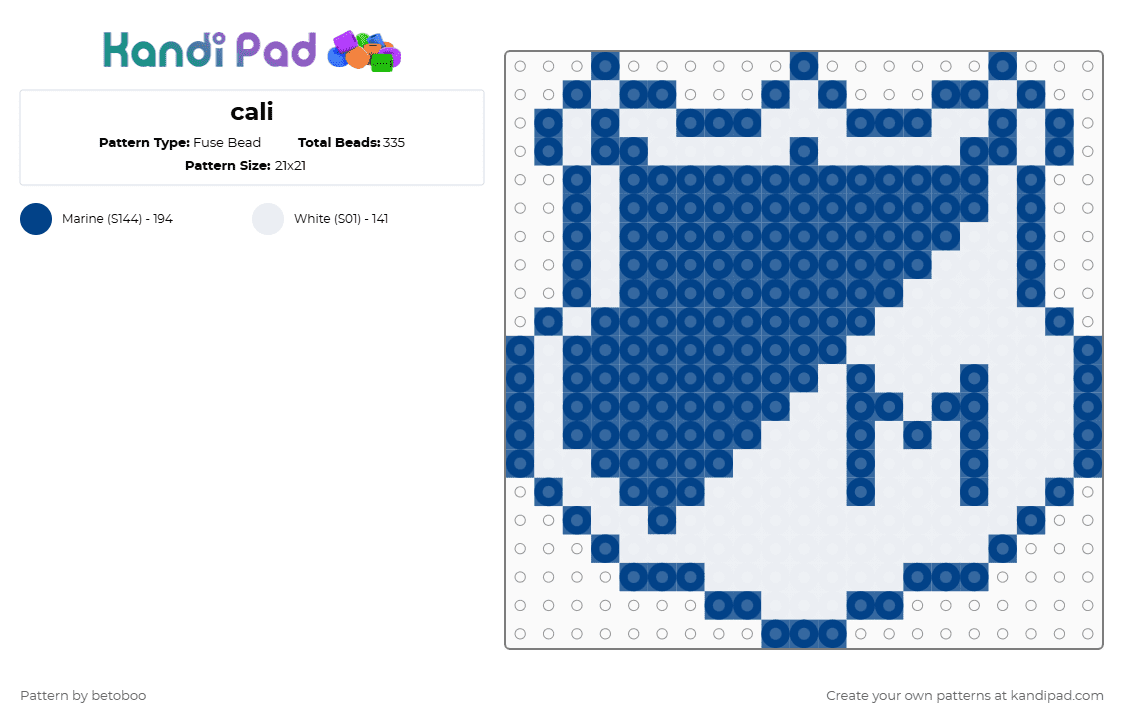 Cali Fuse Bead Pattern - Kandi Pad | Kandi Patterns, Fuse Bead Patterns ...