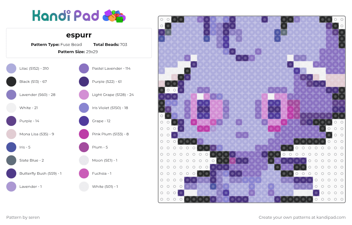 espurr - Fuse Bead Pattern by seren on Kandi Pad - pink