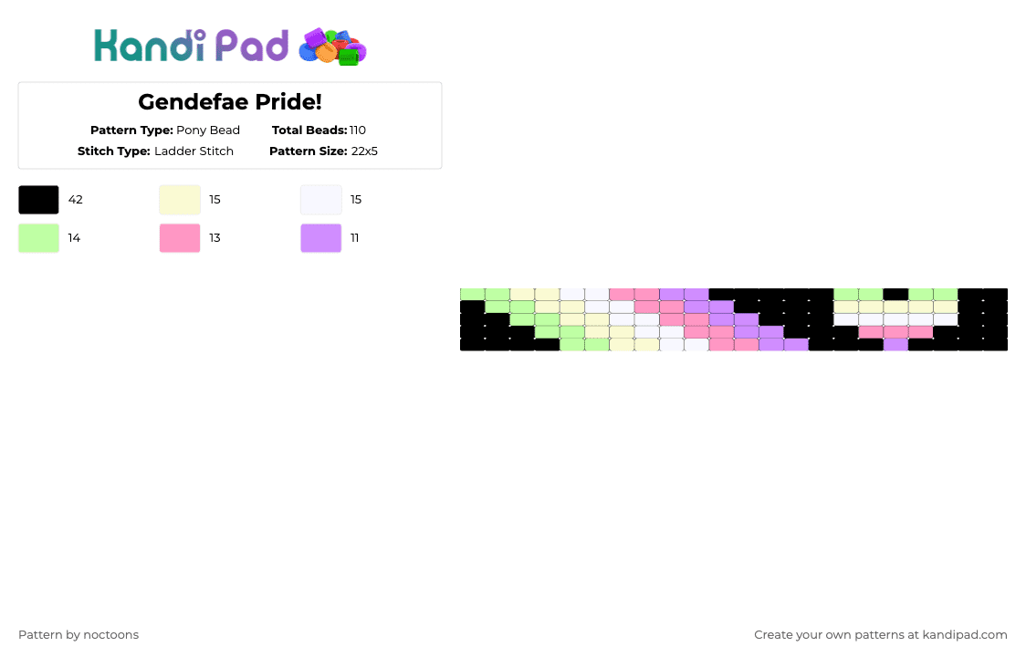 Gendefae Pride! - Pony Bead Pattern by deleted_user_583549 on Kandi Pad - yellow,pink