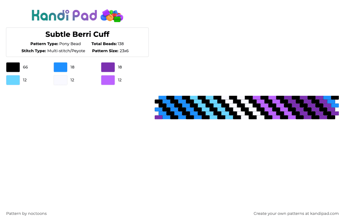 Subtle Berri Cuff - Pony Bead Pattern by deleted_user_583549 on Kandi Pad - light blue,berri,berriromantic,girls,boys,yummy,berrisexual