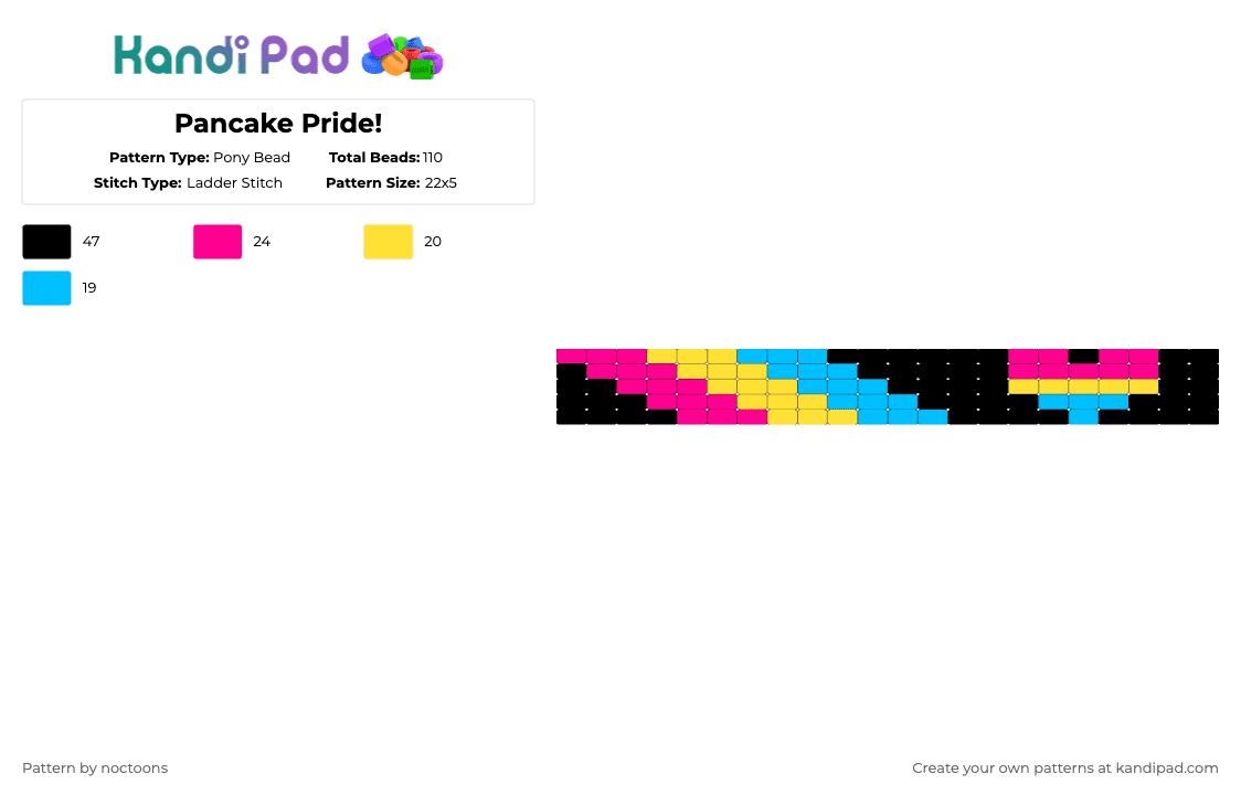 Pancake Pride! - Pony Bead Pattern by deleted_user_583549 on Kandi Pad - pink