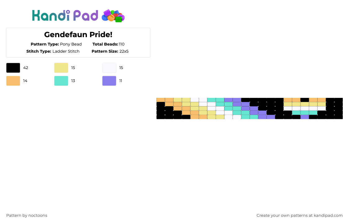 Gendefaun Pride! - Pony Bead Pattern by deleted_user_583549 on Kandi Pad - orange,yellow,light blue