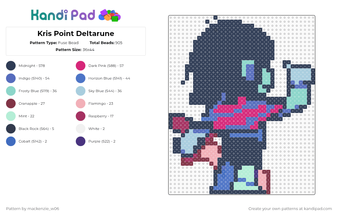 Kris Point Deltarune - Fuse Bead Pattern by mackenzie_w06 on Kandi Pad - purple