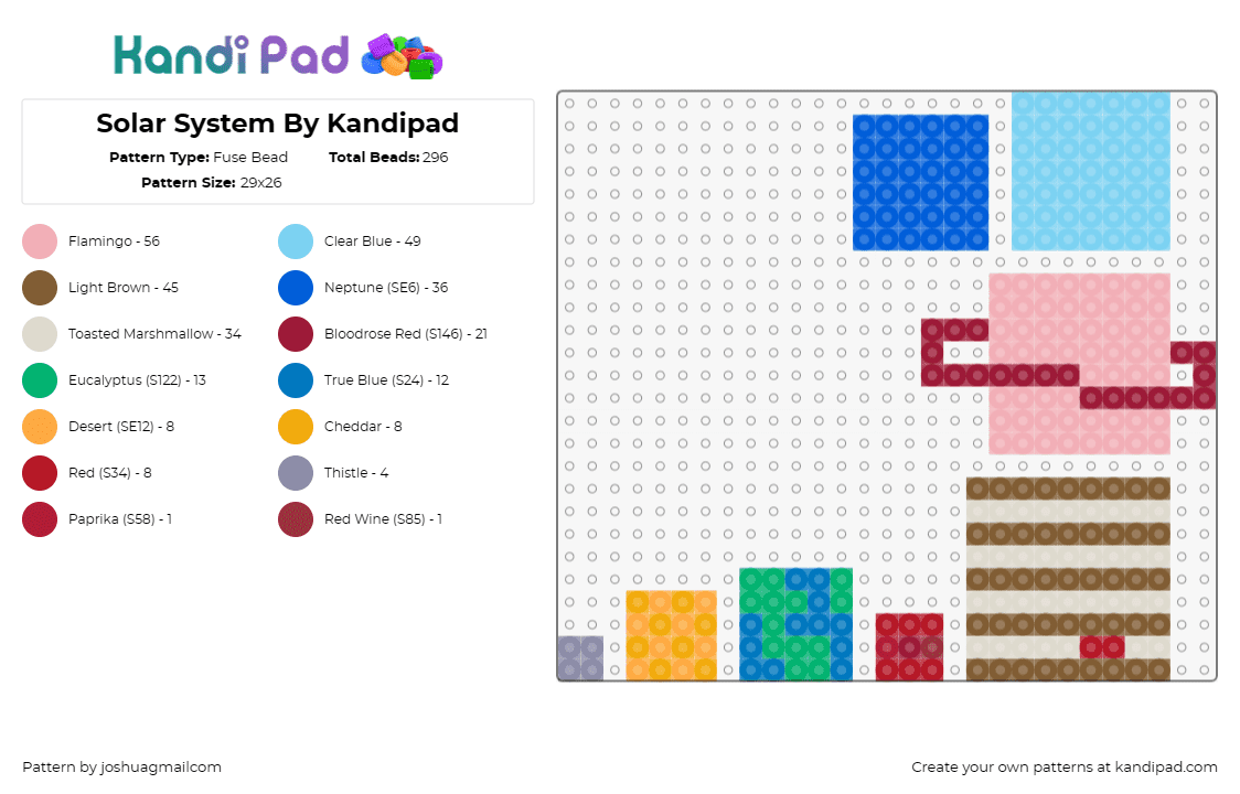 Solar System By Kandipad - Fuse Bead Pattern by joshuagmailcom on Kandi Pad - solar system,planets,space,astronomy,celestial,interstellar,orbit,galaxy,colorfu
