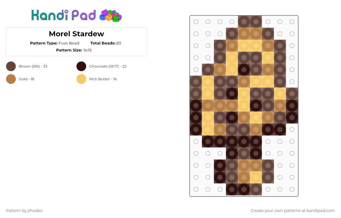 Morel Stardew - Fuse Bead Pattern by jrhodes on Kandi Pad - 