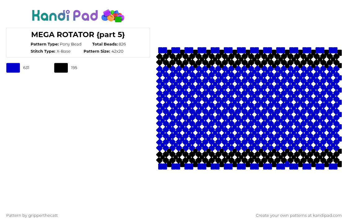 MEGA ROTATOR {part 5} - Pony Bead Pattern by gripperthecatt on Kandi Pad - purple