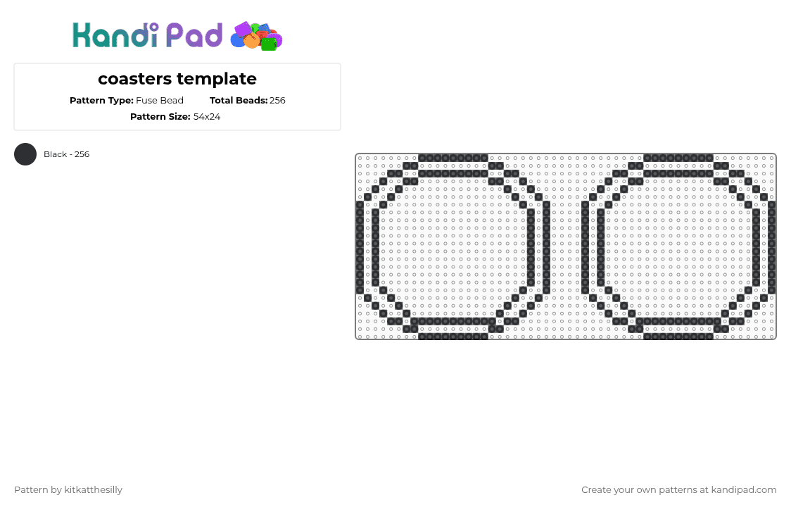coasters template - Fuse Bead Pattern by kitkatthesilly on Kandi Pad - black