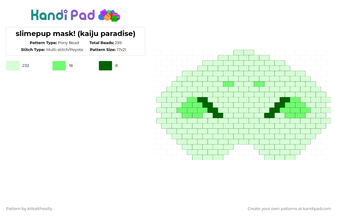 slimepup mask! (kaiju paradise) - Pony Bead Pattern by kitkatthesilly on Kandi Pad - teal,mask,kaiju paradise,changed,furry,slimepup,slime pup,puppy,dog