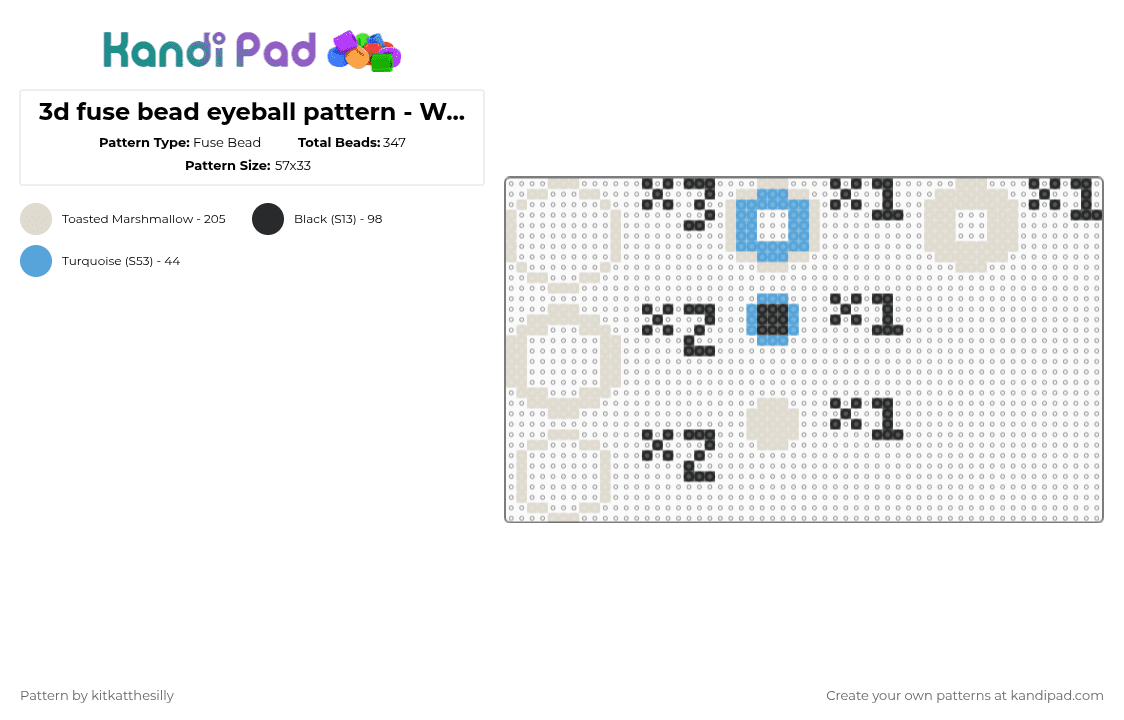 3d fuse bead eyeball pattern - WIP NOT TESTED - Fuse Bead Pattern by kitkatthesilly on Kandi Pad - beige,eye,eyeball,horror,scary,body,blood,eyes,creepy