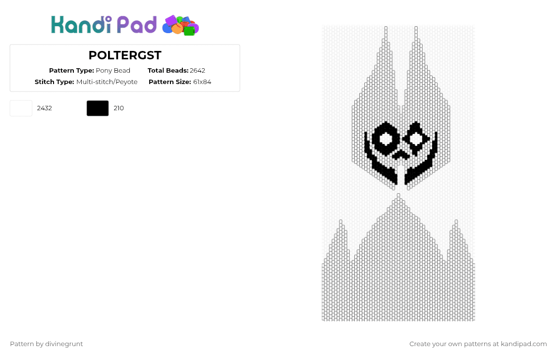 POLTERGST - Pony Bead Pattern by divinegrunt on Kandi Pad - white