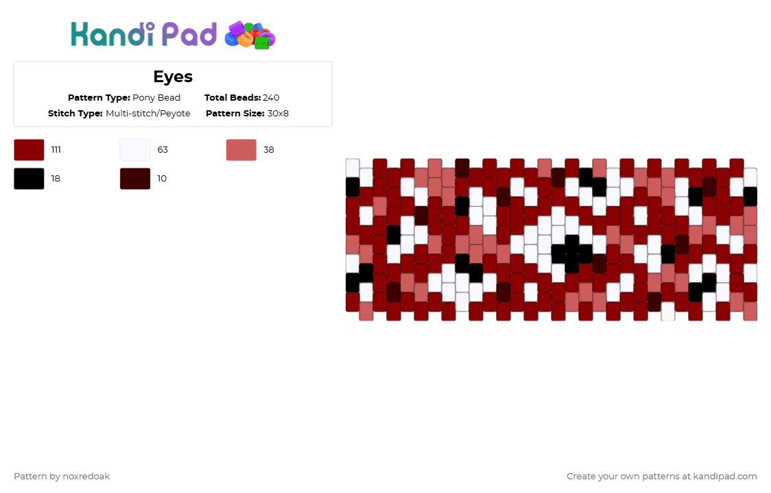 Eyes - Pony Bead Pattern by noxredoak on Kandi Pad - red