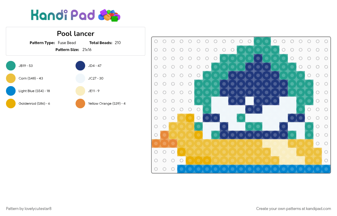 Pool lancer Fuse Bead Pattern - Kandi Pad | Kandi Patterns, Fuse Bead ...