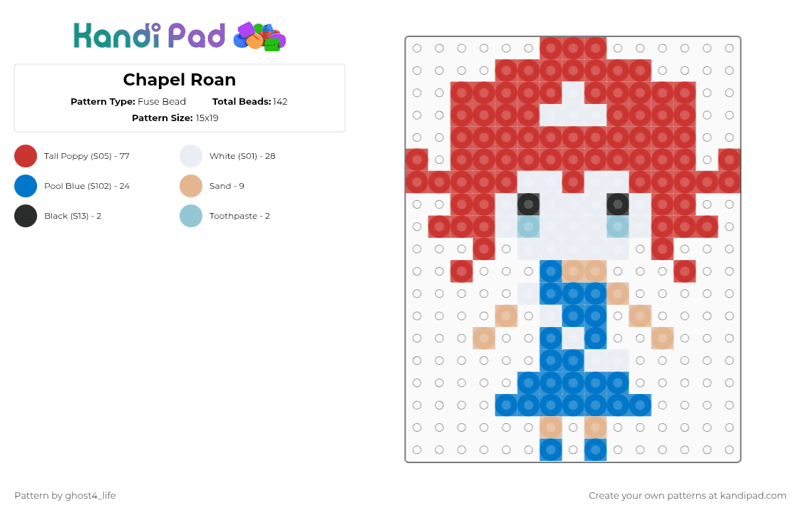 Chapel Roan - Fuse Bead Pattern by ghost4_life on Kandi Pad - red