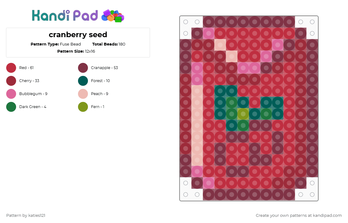 cranberry seed - Fuse Bead Pattern by katies121 on Kandi Pad - brown,red