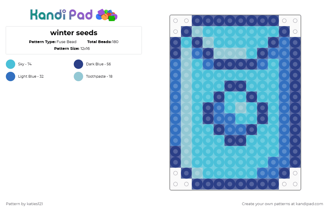winter seeds - Fuse Bead Pattern by katies121 on Kandi Pad - blue,light blue