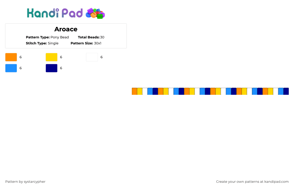 Aroace - Pony Bead Pattern by systarcypher on Kandi Pad - orange,yellow,light blue,purple,aroace,asexual,aromantic,pride