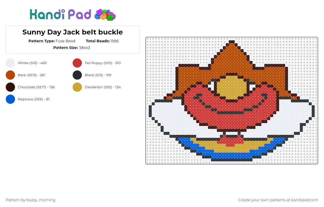 Somethings Wrong With Sunny Day Jack logo - Fuse Bead Pattern by buzzy_morning on Kandi Pad - red