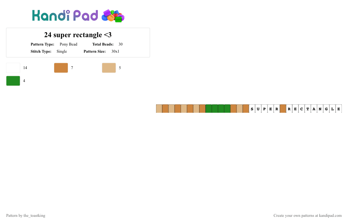 24 super rectangle - Pony Bead Pattern by glisten_nexus on Kandi Pad - orange,numberblocks,24,super,rectangle,super rectangle,block,rays