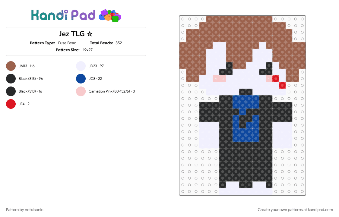Jez TLG ☆ - Fuse Bead Pattern by notxiconic on Kandi Pad - character, roblox, tan