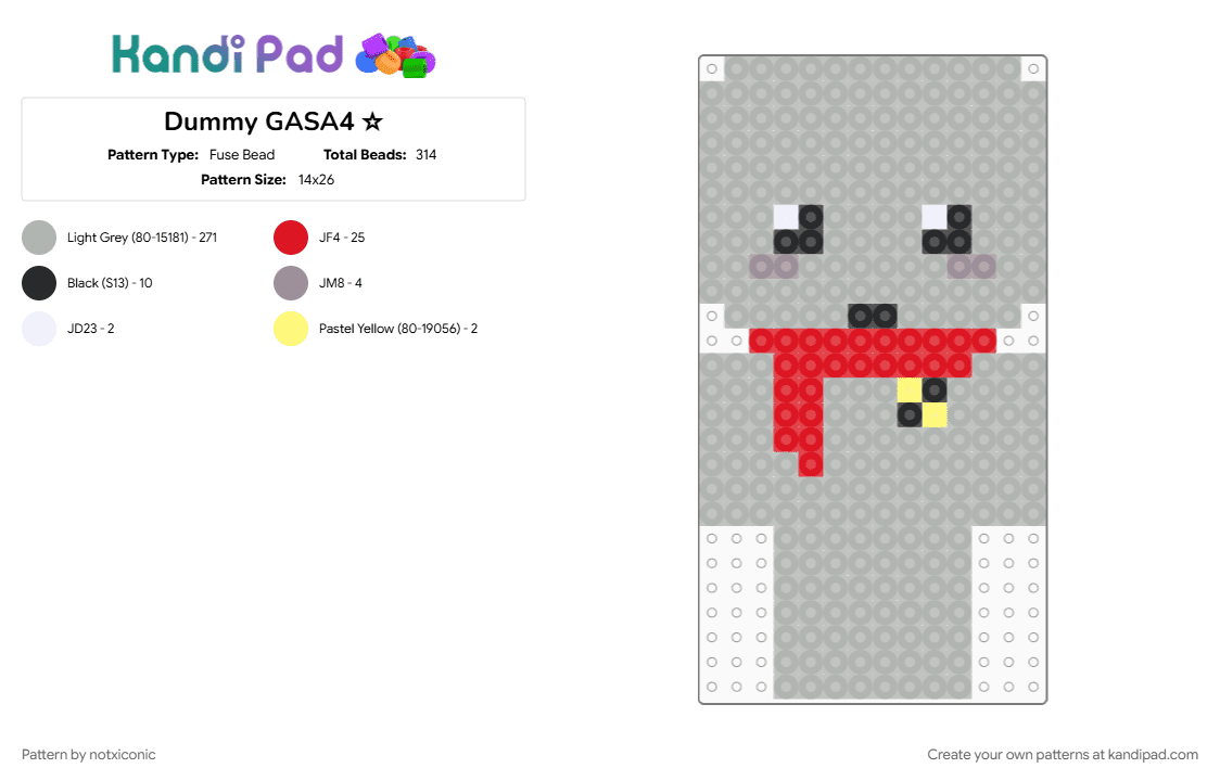 Dummy GASA4 ☆ - Fuse Bead Pattern by notxiconic on Kandi Pad - beige, character, roblox