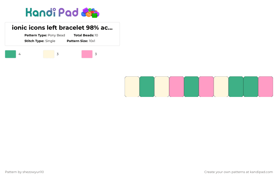ionic icons left bracelet 98% accuracy - Pony Bead Pattern by shezowyuri10 on Kandi Pad - teal,pink,skullgirls,skullgirls mobile,sg,sgm,peacock,peacock skullgirls