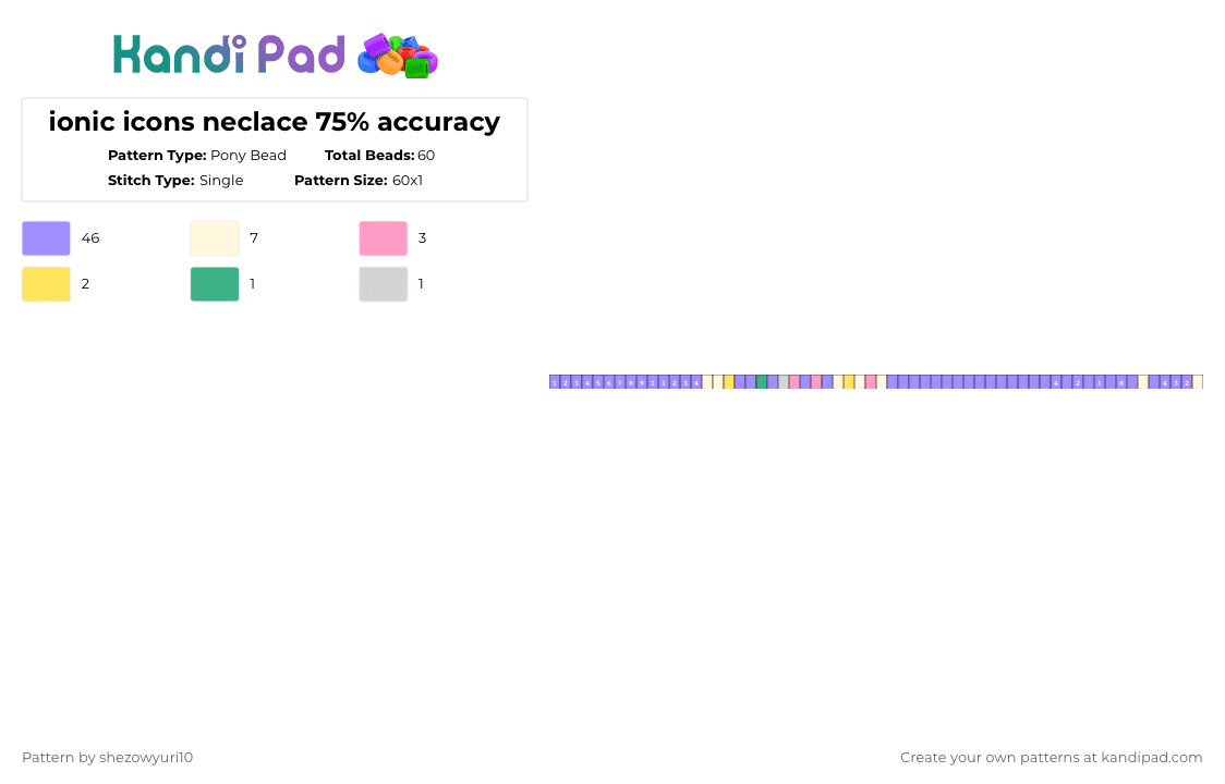 ionic icons neclace 75% accuracy - Pony Bead Pattern by shezowyuri10 on Kandi Pad - pink,skullgurls,skullgirls,skullgirls mobile,peacock