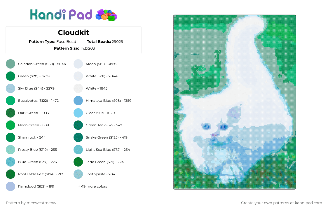 Cloudkit - Fuse Bead Pattern by meowcatmeow on Kandi Pad - warriors