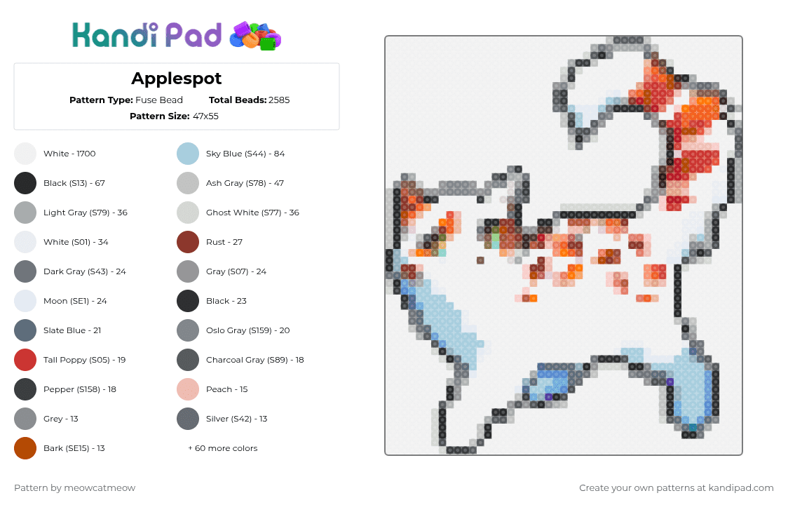 Applespot - Fuse Bead Pattern by meowcatmeow on Kandi Pad - flameclan