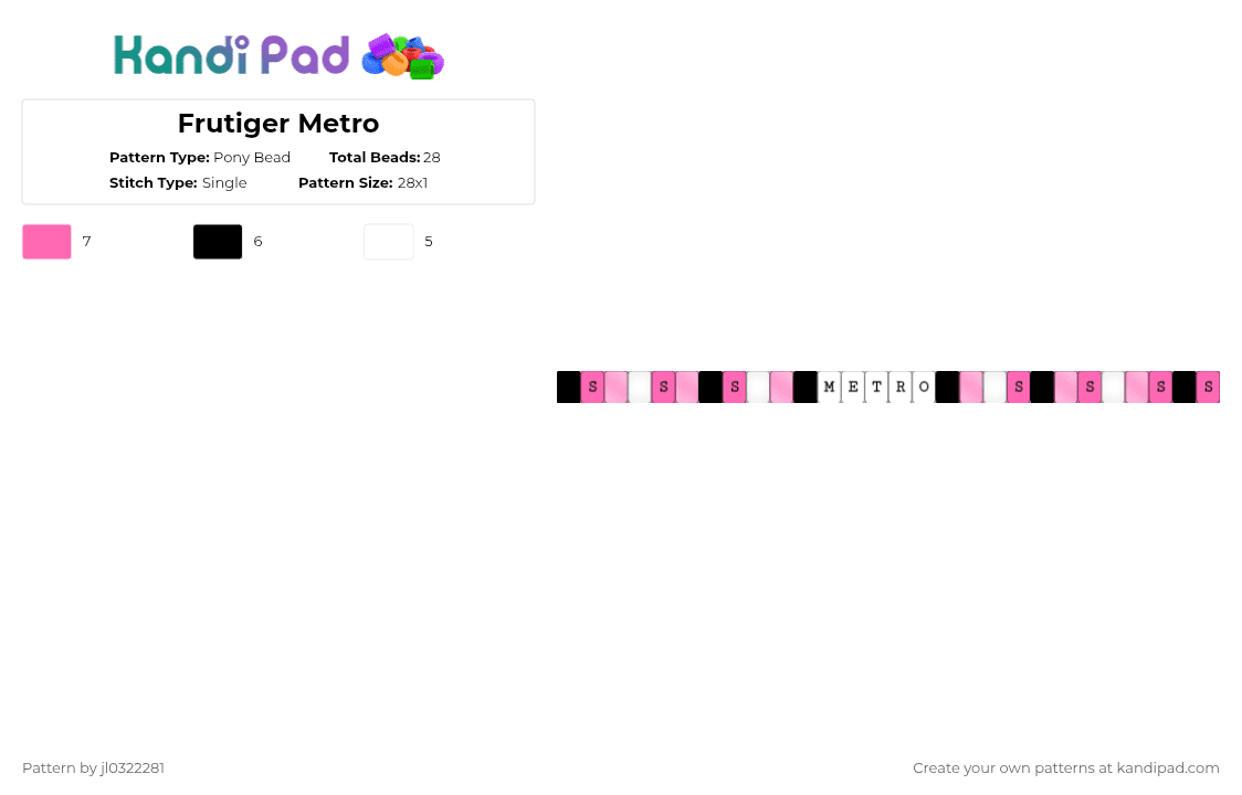 Frutiger Metro - Pony Bead Pattern by jl0322281 on Kandi Pad - 