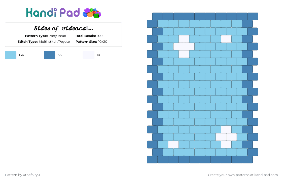 𝒮𝒾𝒹𝑒𝓈 𝑜𝒻  𝓋𝒾𝒹𝑒𝑜𝒸𝒶𝓈𝓈𝑒𝓉𝑒 𝒷𝒶𝑔!!★★ - Pony Bead Pattern by 0thefairy0 on Kandi Pad - light blue,blue,y2k,bag,retro,aesthetic,fairy core,original,cute
