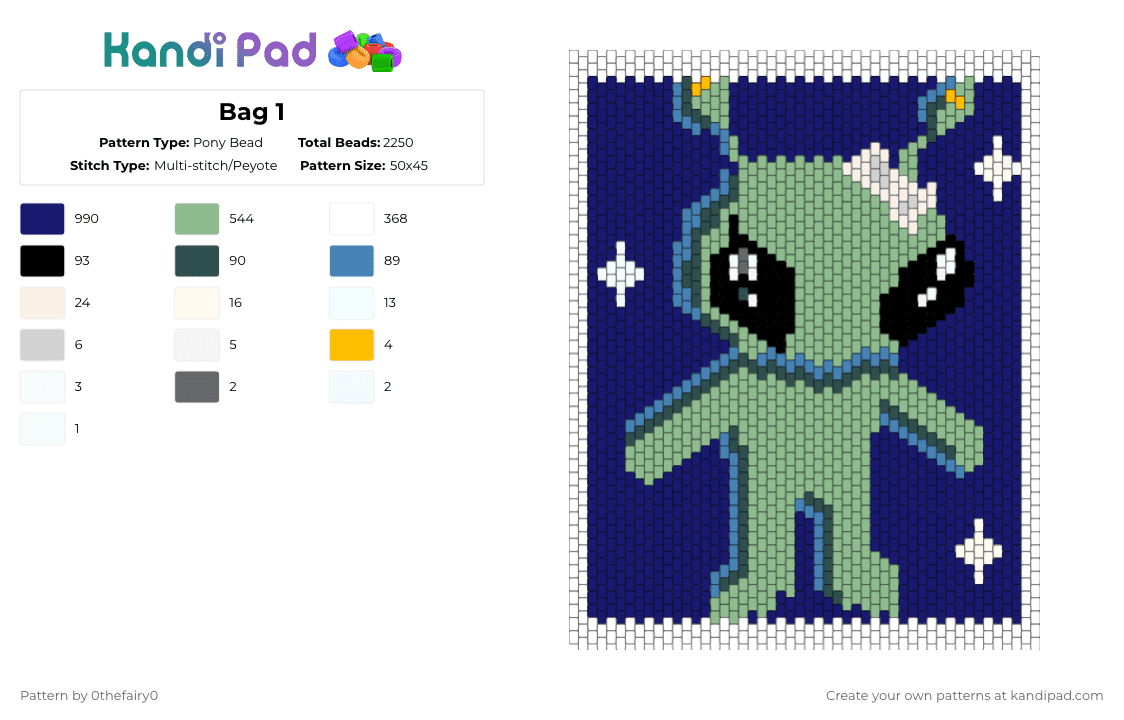 Bag 1 - Pony Bead Pattern by 0thefairy0 on Kandi Pad - purple,teal,alien,y2k,aesthetic,cool,bag,backpck,estelar,star