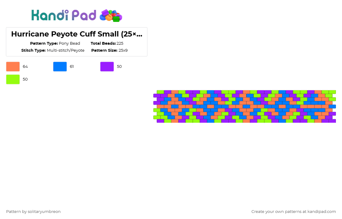 Hurricane Peyote Cuff Small (25×9) WIP - Pony Bead Pattern by solitaryumbreon on Kandi Pad - blue,orange,nature,peyote,cuff,trippy,symbols,symmetrical,hurricane,weather